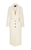 Pinko White Cerfoglio Coat In Neutral