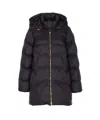 Pinko Padded Removable-hood Coat In Purple