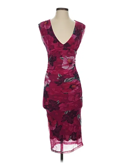 Pre-owned Pinko Cocktail Dress In Burgundy