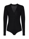 Pinko Collarino Body In Light Wool In Black Limousine