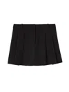 Pinko Mini-jupe Plissée En Similicuir In Black