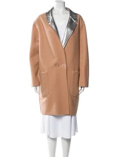 Pre-owned Pinko Colorblock Pattern Coat In Brown