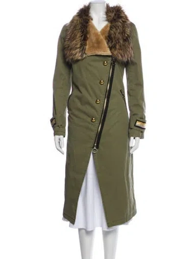 Pre-owned Pinko Colorblock Pattern Coat In Green