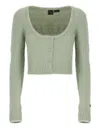 Pinko Colorpoint Sweater With Wide Round Neckline In Green