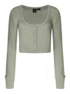 Pinko Colorpoint Sweater With Wide Round Neckline In Light Green