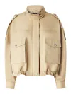 Pinko Cotton Blend Waterproof Jacket In Beige