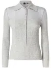 Pinko Two-tone Ribbed Knit Sweater With Button-down Front