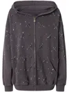 Pinko Sweat-shirt À Capuche Avec Broderie Bijou In Grey