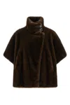 Pinko Comodino Cappa Eco Fur In Brown