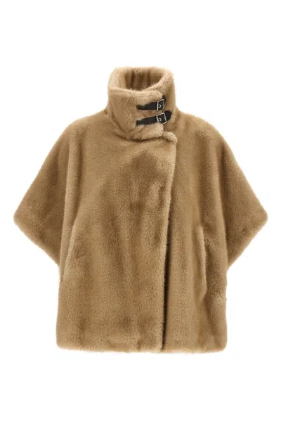 Pinko Comodino Cappa Eco Fur In Brown