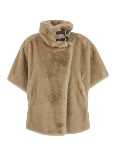 Pinko Comodino Cappa Similpelliccia In Neutral