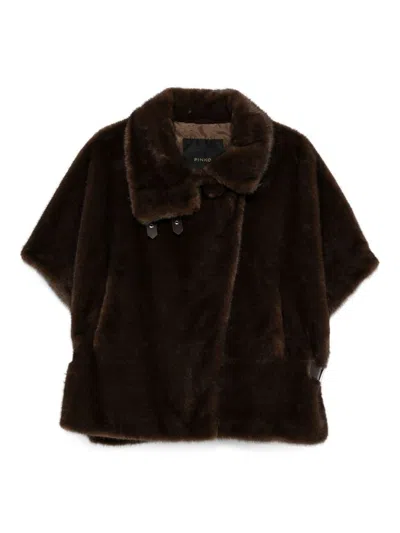 Pinko 'comodino' Short Cape In Brown