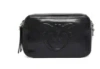 Pinko Smooth Black Leather Shoulder Bag In Black