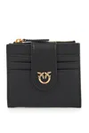 Pinko Compact Leather Wallet In Black