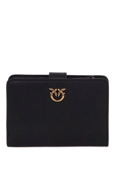 Pinko Compact Love Birds Wallet In Black