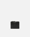 Shop Pinko Petit Portefeuille Compact En Cuir Saffiano In Noir Limousine Color Block