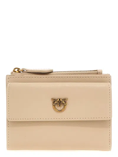 Pinko Compact Wallet In Beige