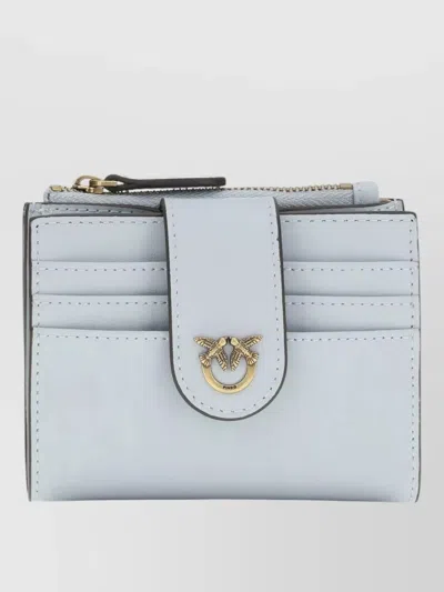 Pinko Compact Wallet Purse Metal Logo Detail In Blue