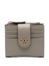 Pinko Compact Zip-fastening Leather Wallet In Neutral
