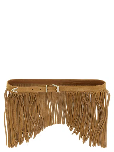 Pinko Con Frange Belt In Camel