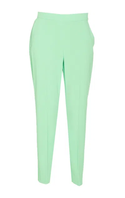 Pinko Concealed Zipped Tapered-leg Trousers In Green