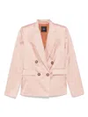 Pinko Tailored Double-breasted Jacket With Gold-tone Buttons In 粉色