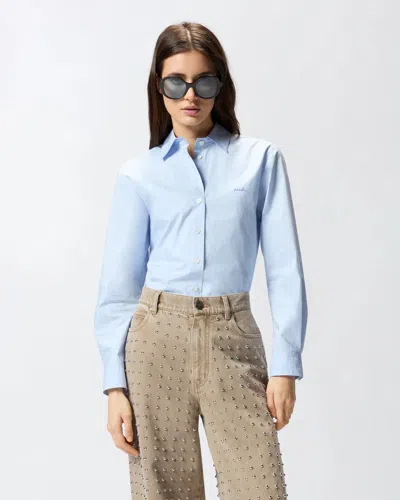 Pinko Connie Shirt Popeline Ss26 In Blue