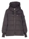 Pinko Contemporary Padded Coat With Horizontal Quilting In Gray