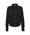 Pinko Contrast-stitching Denim Shirt In Black