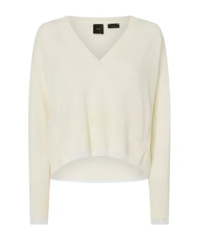 Pinko Contrasting-trim Sweater In White