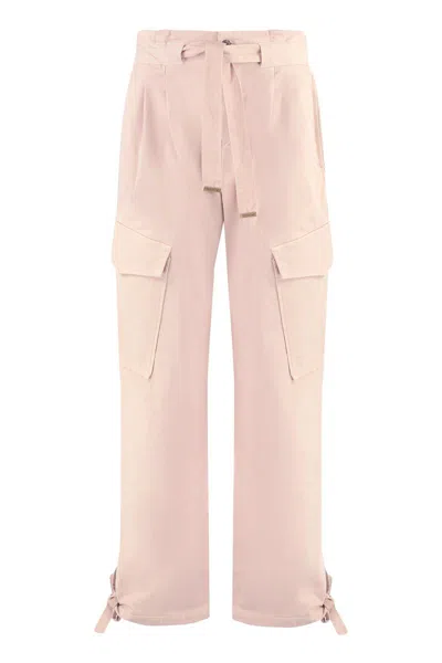 Pinko Wide-leg Cargo Trousers In Nude