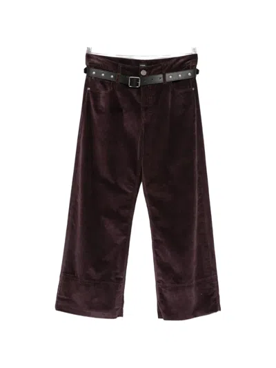 Pinko Corduroy Wide-leg Trousers In Brown
