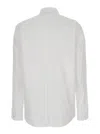 Pinko White Shirt With V Neck Collar And Rhinestone Embellishments On The Front In Cotton Woman In White