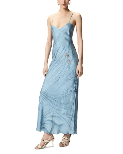 Pinko Corina Fluid Embellished Dress In Blue