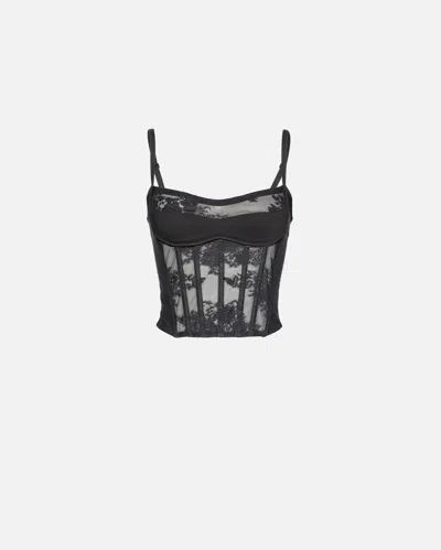 PINKO LACE BUSTIER WITH THIN SHOULDER STRAPS