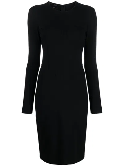 Pinko Corset-style Long-sleeve Minidress In Black