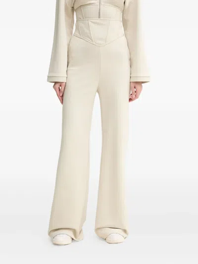 Pinko Corset-waist Trousers In Neutral