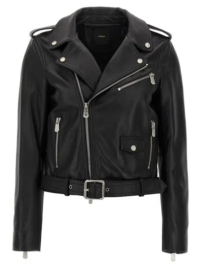 Pinko 'costa Rica' Biker Jacket In Black