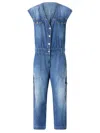 Pinko Denim Jumpsuit With Belt Loops And Pockets