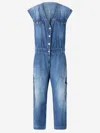 Pinko Denim Jumpsuit With Belt Loops And Pockets In Denim