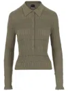 Pinko Cotton And Silk Polo Shirt In Green