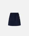 Pinko Tweed Miniskirt Gold-tone Buttons In Blue