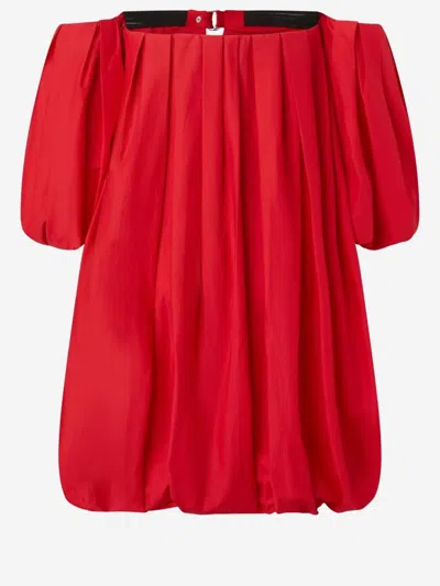Pinko Off-shoulder Mini Dress In Red