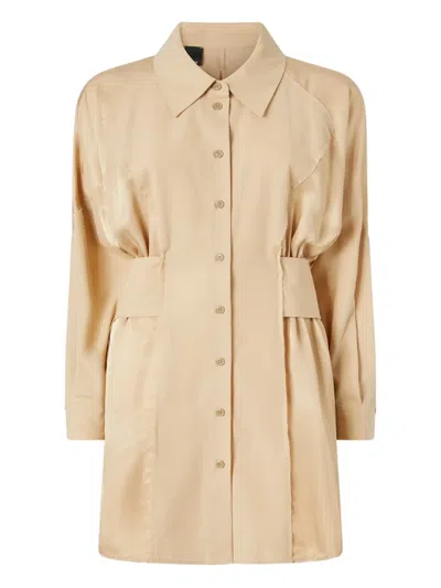 PINKO COTTON BELTED SHIRT DRESS