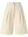 Pinko Wide Cotton Bermuda Shorts With Pockets In Weiss