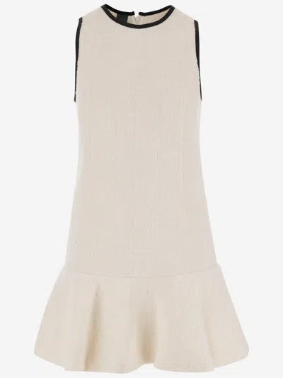Pinko Cotton Blend Dress In White