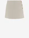 Pinko Cotton Blend Flan Skirt In Neutral