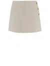 Pinko Wrap-style High-waisted Tweed Miniskirt With Gold-tone Buttons In Gold