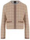 Pinko Checked Jacket In Pink
