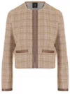 Pinko Cotton Blend Jacket With Check Pattern